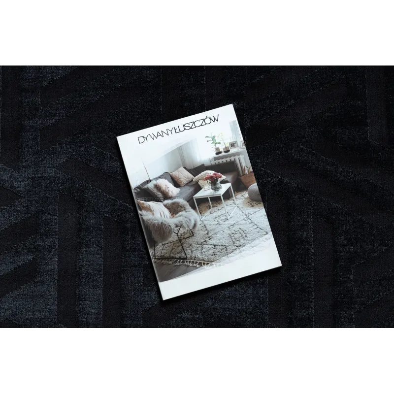 Covor texturat PEARL 51326E negru, material luxos pentru interior