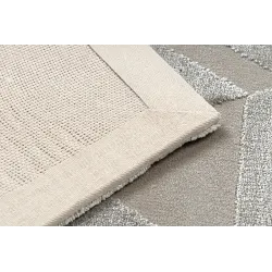 Covor PEARL 51323C bej, design structural, ideal pentru interioare elegante