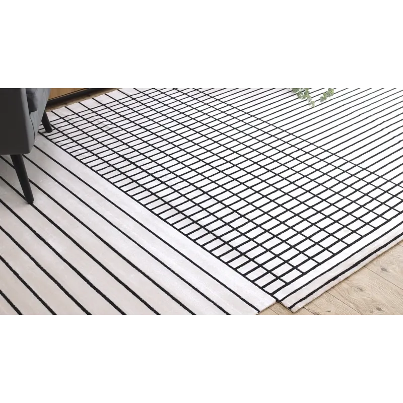 Covor PEARL în nuanțe de crem și negru, perfect pentru interioare moderne