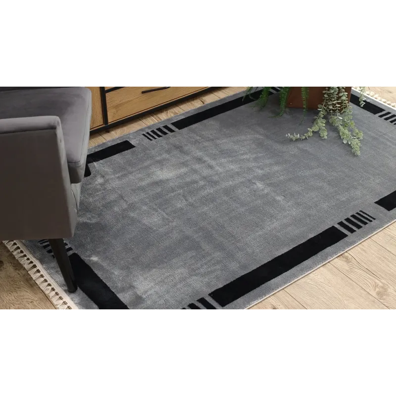 Culoare gri a covorului AMOUR, ideal pentru decor modern