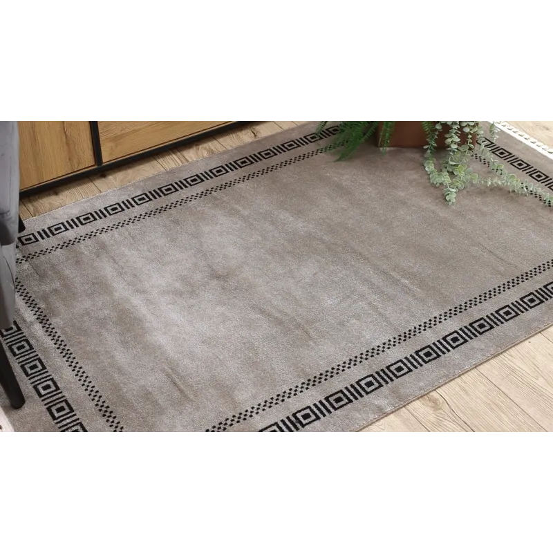 Covor AMOUR 53098A, design modern bej și negru, ideal pentru decorul contemporan