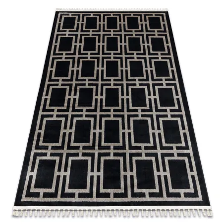 Covor geometric negru AMOUR 53078B elegant pentru interior modern