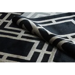 Covor negru AMOUR 53078B cu un model modern pentru un interior elegant