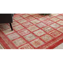 Covor HERIZ A0985A în culoare burdeos, perfect pentru interioare clasice