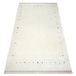 Covor HERIZ A0987C cu Cadru, covor exclusiv din fibre de bambu, crem