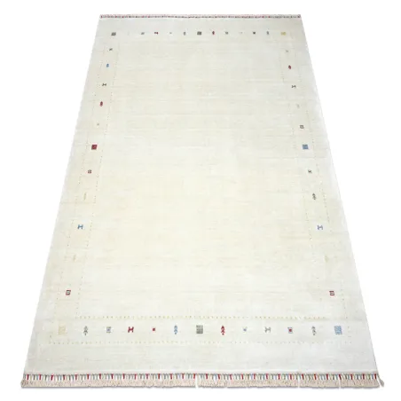 Covor HERIZ A0987C cu Cadru, covor exclusiv din fibre de bambu, crem