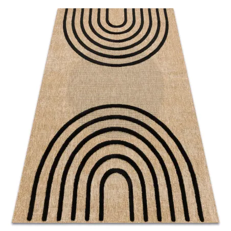 Covor geometric SPARK 0688 bej, din sisal, cu textură structurată