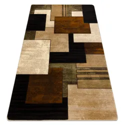 Covor geometric 3D ROYAL 5367, negru și maro, covor clasic