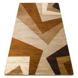 Covor geometric ROYAL G2095 în nuanțe de bej și maro, covor clasic
