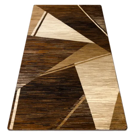 Covor geometric ROYAL HE397 în nuanțe de maro și bej, covor clasic
