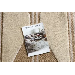 Covor bej cu triunghiuri, accesoriu elegant pentru interior