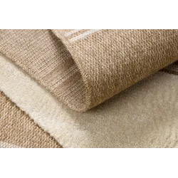 Covor geometric bej, ideal pentru dormitor, confortabil