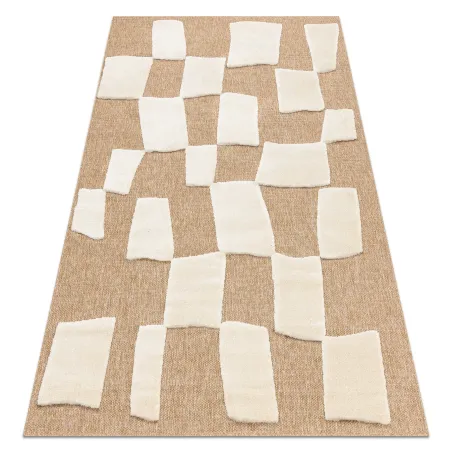 Covor geometric SPARK 0710A bej, din material sisal rezistent