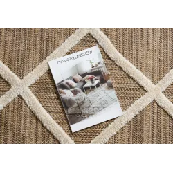 Covor modern cu carouri bej, din sisal