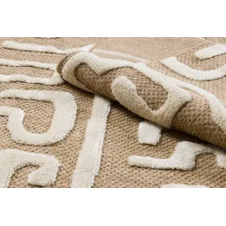 Covor din sisal în stil labirint, bej, potrivit pentru dormitor sau living