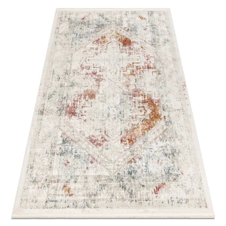 Covor DISTIN 0100B roz modern cu ornament si franjuri
