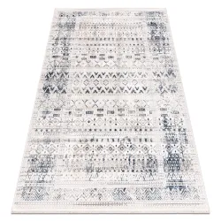 Covor albastru închis cu ciucuri, stil modern Boho, covor clasic