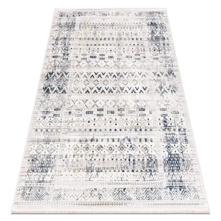 Covor albastru închis cu ciucuri, stil modern Boho, covor clasic