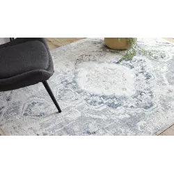 Covor DISTIN 0816A în nuanțe de albastru și verde - covor elegant pentru living