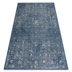 Covor din lână NAIN Ornament, cadru, vintage 7599/51611 albastru / bej