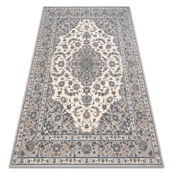 Covor lână NAIN Ornament cadru 7335/51635 bej / albastru