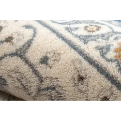Covor Lână NAIN Ornament Cadru Bej/Albastru