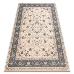 Covor din lână NAIN Ornament, cadru 7179/51643 bej / albastru