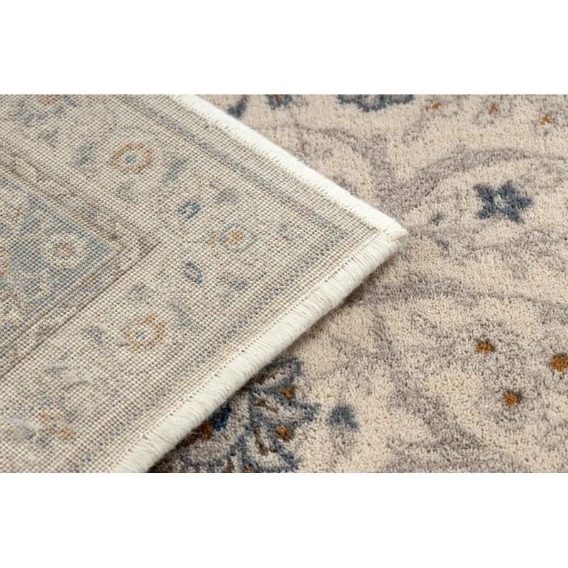 Covor Lână NAIN Ornament Cadru Bej/Albastru
