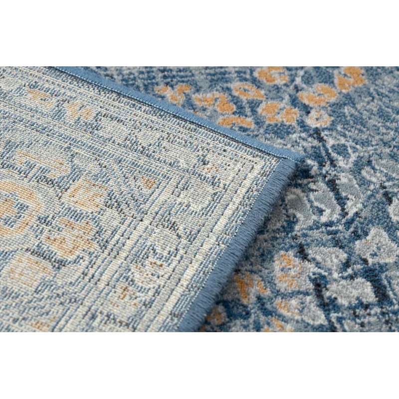 Covor NAIN Ornament lână albastru portocaliu