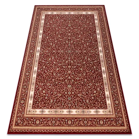 Covor NAIN Ornament cadru bordo bej lână