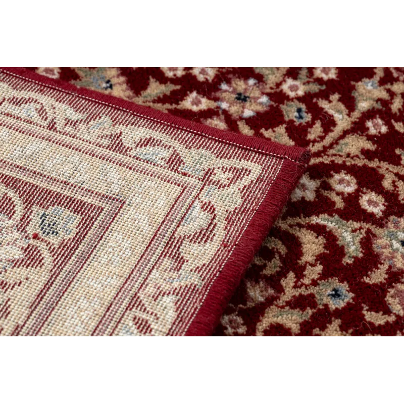 Covor NAIN Ornament cadru bordo bej lână