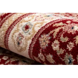 Covor NAIN Ornament cadru bordo bej lână