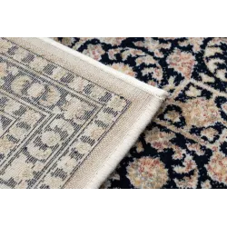 Covor NAIN Ornament lână albastru închis bej