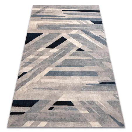 Covor NAIN Geometric lână bej/albastru