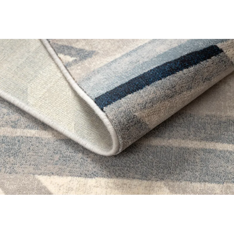 Covor NAIN Geometric lână bej/albastru