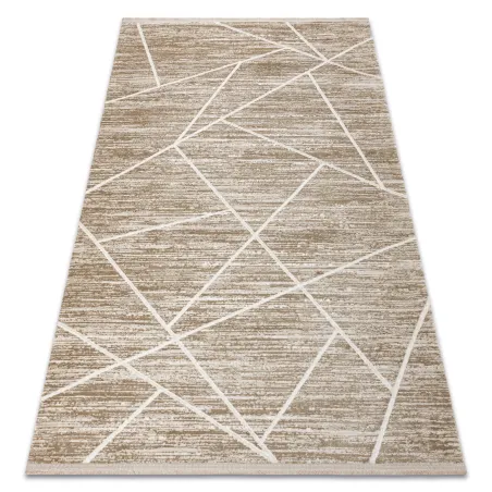 Covor geometric DUKE 51557 în nuanțe de bej, foarte moale, modern