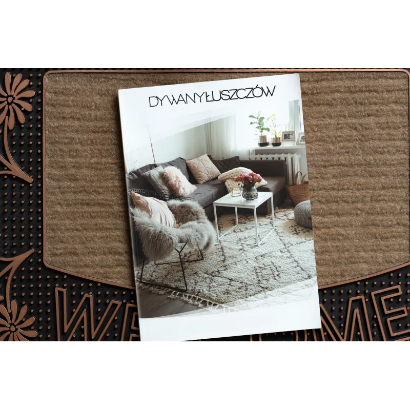 Covoare moderne BH 224W Welcome, maro, design elegant, baza din cauciuc