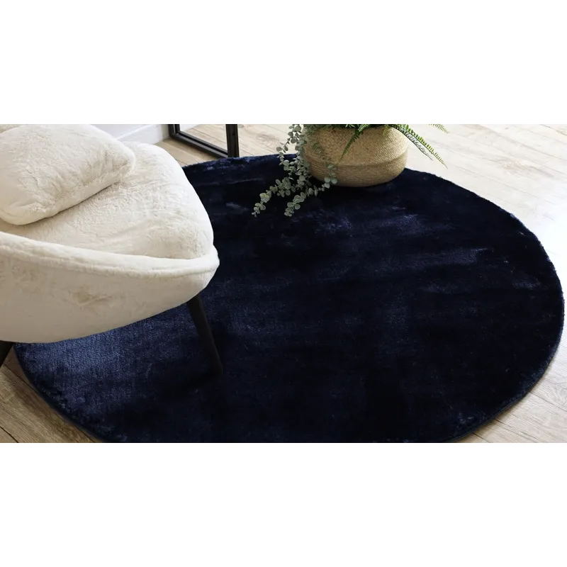 Covor rotund VISCO bleumarin, ideal pentru decor modern