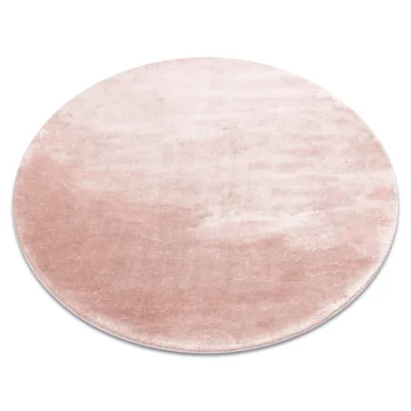Covor VISCO Rotund Roz 8 moale, imitatie blana de iepure, stil modern