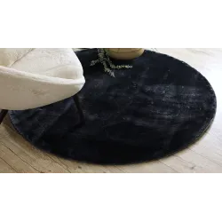 Covor VISCO gri închis, stil modern, formă rotundă