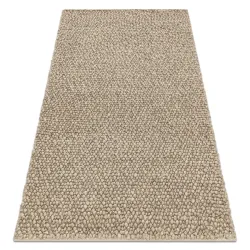 Covor din lână TAHAR 99005C bej - ȚESUT MANUAL cu pliuri, solid