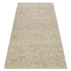 Covor din lână TAHAR 99005G gri / bej - ȚESUT MANUAL cu pili, uniform