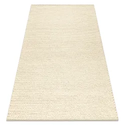Covor din lână TAHAR 99004B crem - ȚESUT MANUAL cu pili, uniform