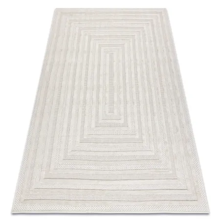 Covor SANTO geometric alb Sisal