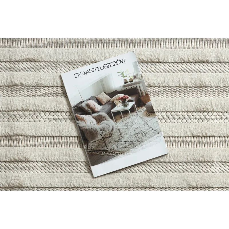 Covor SANTO geometric alb Sisal