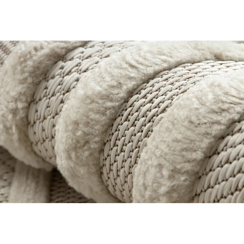 Covor SANTO geometric alb Sisal