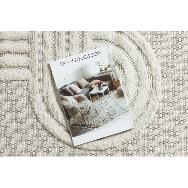 Covor SANTO geometric alb Sisal Premium