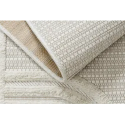 Covor SANTO geometric alb Sisal Premium
