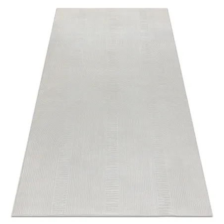 Covor geometric BALANCE 9086 crem, stil modern, textură structurală