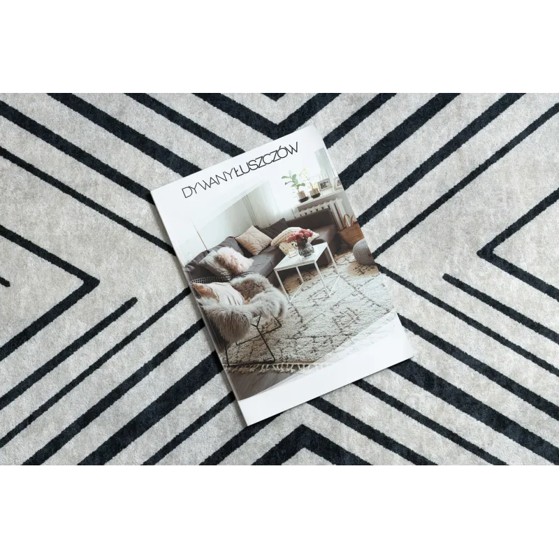 Covor lavabil ANDRE 2381 geometric gri